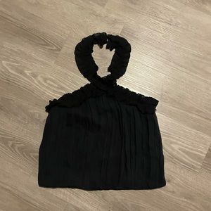 Silk Ruffle Halter Top